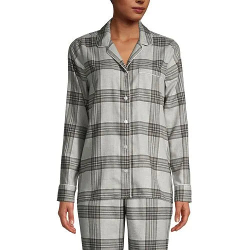 Women's Long Sleeve Print Flannel Pajama Top