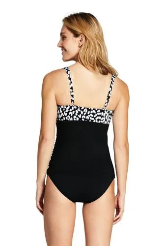 Women's Wrap Underwire Tankini Top Swimsuit Print