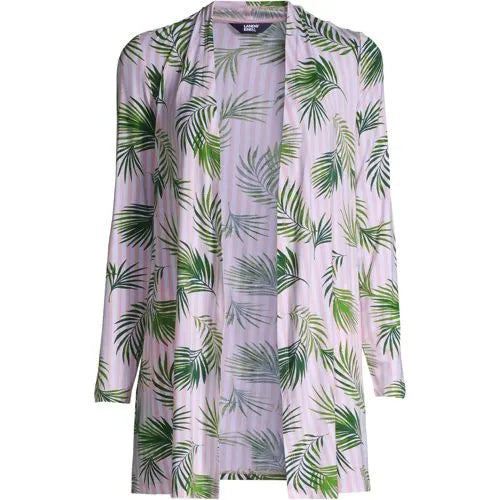 Women's Lightweight Jersey Knit Long Cardigan Print