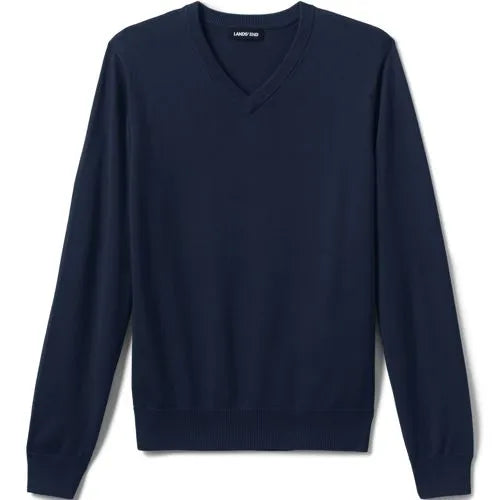 Men's Cotton Modal Fine Gauge V-neck Sweater