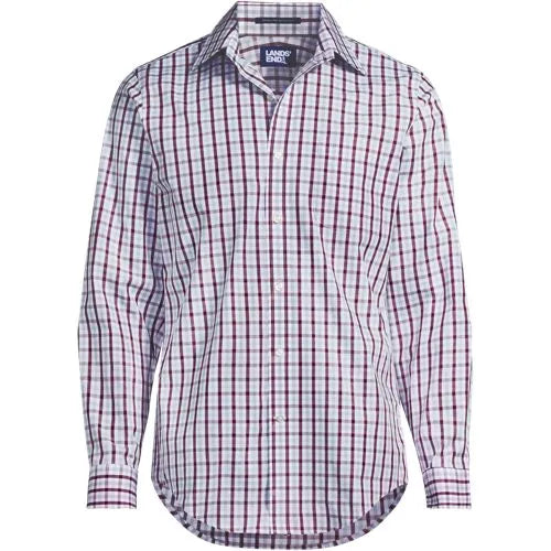 School Uniform Men's Tailored Fit Straight Collar Patterned Broadcloth Shirt