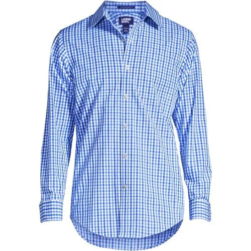 School Uniform Men's Tailored Fit Straight Collar Patterned Broadcloth Shirt