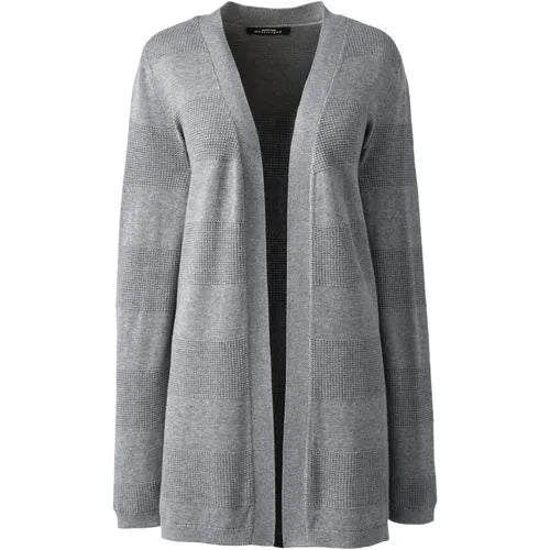 Women's Cotton Modal Texture Stripe Open Cardigan Sweater
