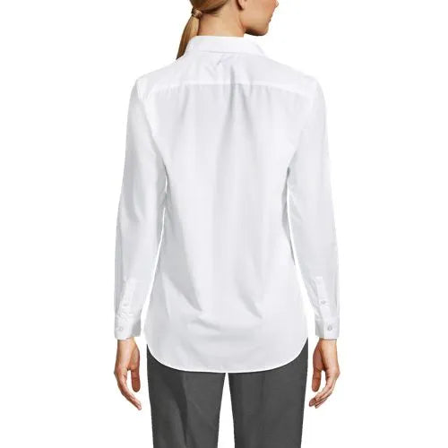 Custom Women's Long Sleeve Woven Straight Collar Broadcloth
