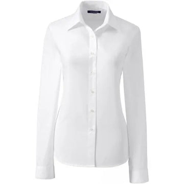 Custom Women's Long Sleeve Woven Straight Collar Broadcloth