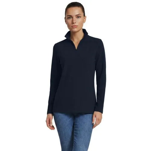 School Uniform Women's Thermacheck 100 Fleece Quarter Zip Pullover Top