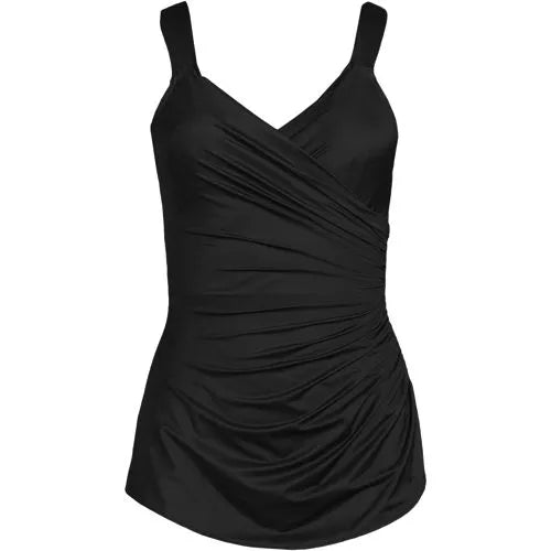 Women's Mastectomy SlenderSuit Tummy Control Chlorine Resistant Skirted One Piece Swimsuit