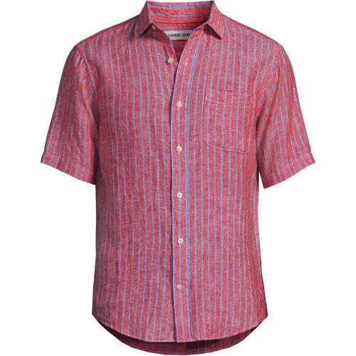 Men's Traditional Fit Short Sleeve Linen Shirt