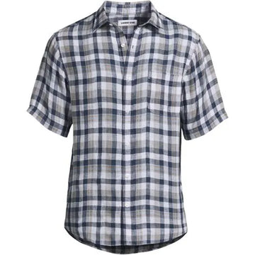 Men's Traditional Fit Short Sleeve Linen Shirt