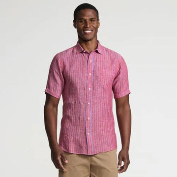 Men's Traditional Fit Short Sleeve Linen Shirt