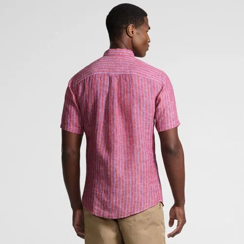 Men's Traditional Fit Short Sleeve Linen Shirt