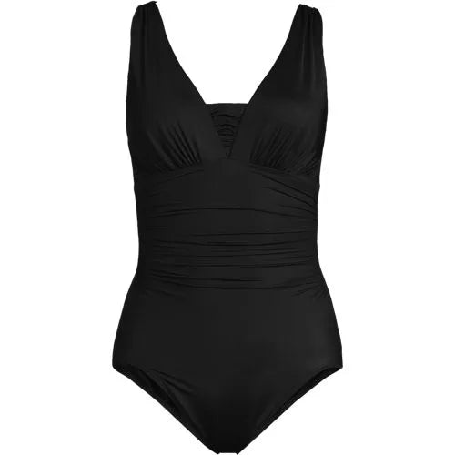 Women's Mastectomy SlenderSuit Grecian Tummy Control One Piece Swimsuit