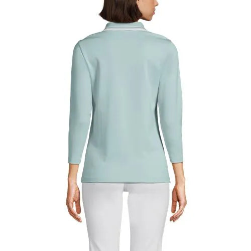 Women's 3/4 Sleeve Supima Cotton Polo Shirt