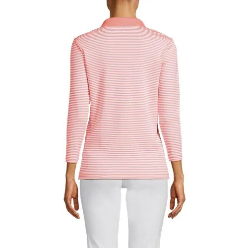 Women's 3/4 Sleeve Supima Cotton Polo Shirt
