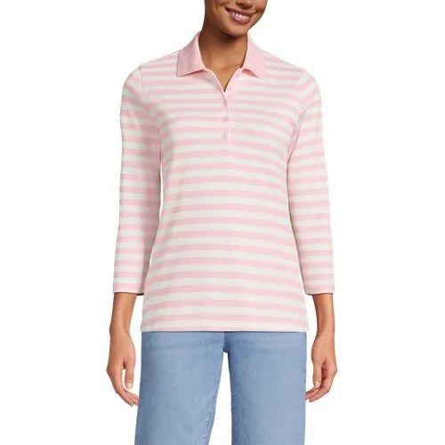 Women's 3/4 Sleeve Supima Cotton Polo Shirt