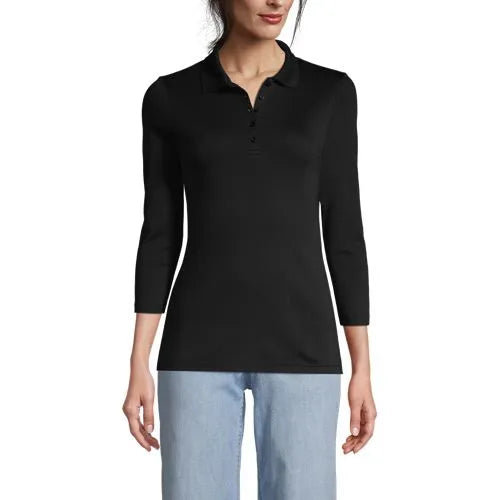 Women's 3/4 Sleeve Supima Cotton Polo Shirt