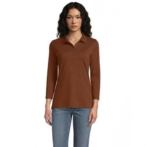 Women's 3/4 Sleeve Supima Cotton Polo Shirt