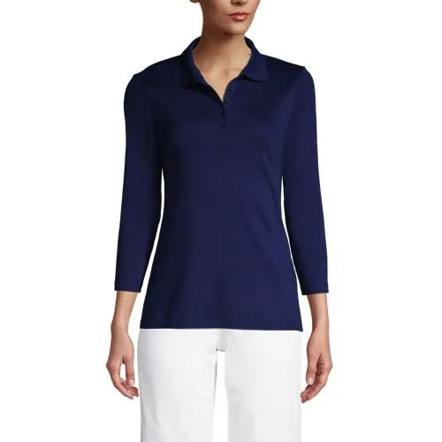 Women's 3/4 Sleeve Supima Cotton Polo Shirt
