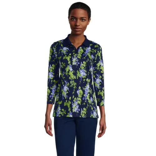 Women's 3/4 Sleeve Supima Cotton Polo Shirt