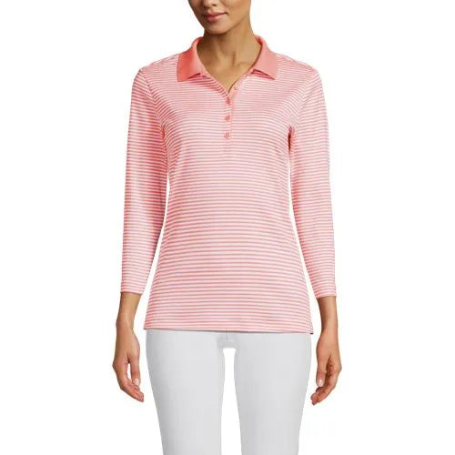 Women's 3/4 Sleeve Supima Cotton Polo Shirt