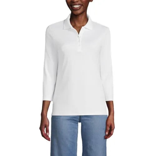 Women's 3/4 Sleeve Supima Cotton Polo Shirt