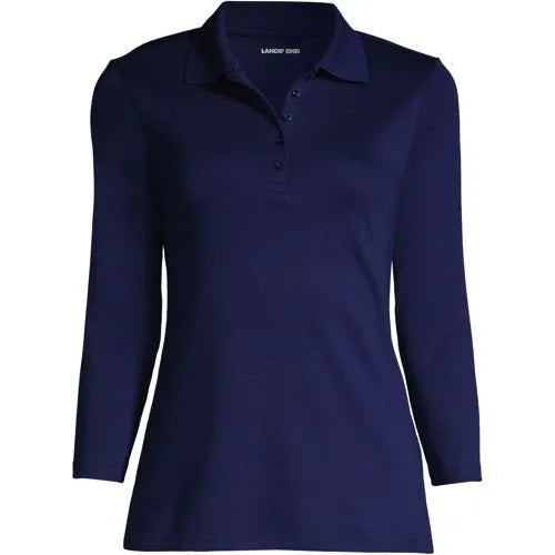 Women's 3/4 Sleeve Supima Cotton Polo Shirt