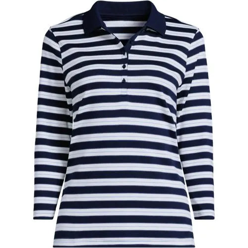 Women's 3/4 Sleeve Supima Cotton Polo Shirt