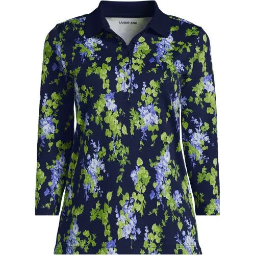 Women's 3/4 Sleeve Supima Cotton Polo Shirt
