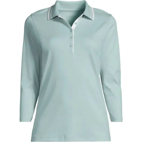 Women's 3/4 Sleeve Supima Cotton Polo Shirt