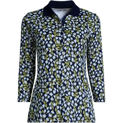 Women's 3/4 Sleeve Supima Cotton Polo Shirt