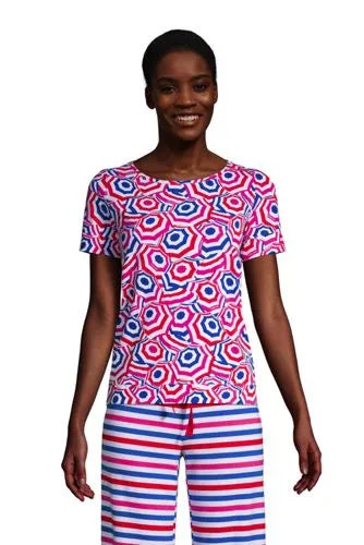 Women's Lounge Short Sleeve Crewneck Pajama T-shirt