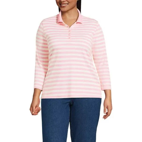 Women's 3/4 Sleeve Supima Cotton Polo Shirt