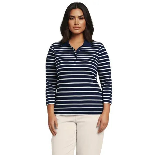 Women's 3/4 Sleeve Supima Cotton Polo Shirt