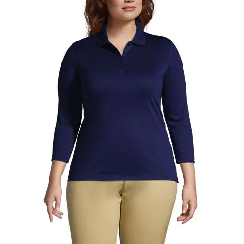 Women's 3/4 Sleeve Supima Cotton Polo Shirt