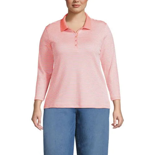 Women's 3/4 Sleeve Supima Cotton Polo Shirt