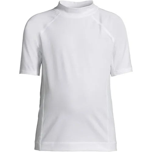 Boys Husky Short Sleeve Crew Neck Swim UPF 50 Rash Guard