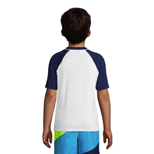 Boys Short Sleeve Crew Neck Graphic UPF 50 Swim Rash Guard