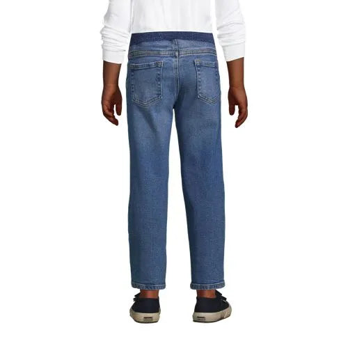 Boys Iron Knee Stretch Pull On Denim Jeans