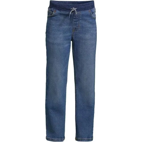 Boys Iron Knee Stretch Pull On Denim Jeans