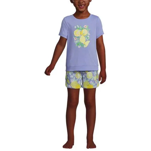 Girls Short Sleeve Tee and Shorts Pajama Set