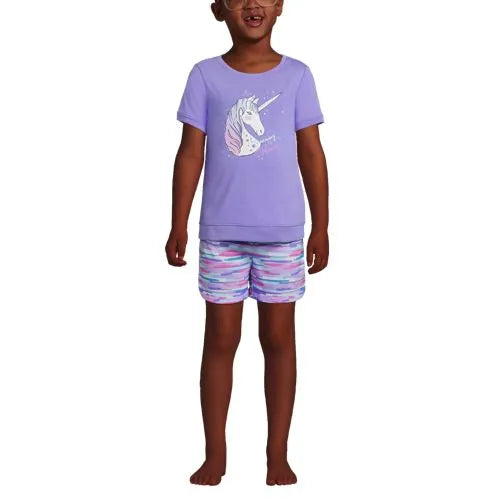 Girls Short Sleeve Tee and Shorts Pajama Set