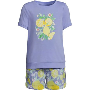 Girls Short Sleeve Tee and Shorts Pajama Set