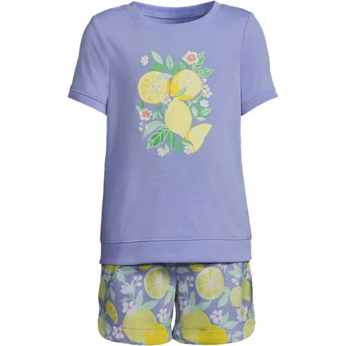 Girls Short Sleeve Tee and Shorts Pajama Set