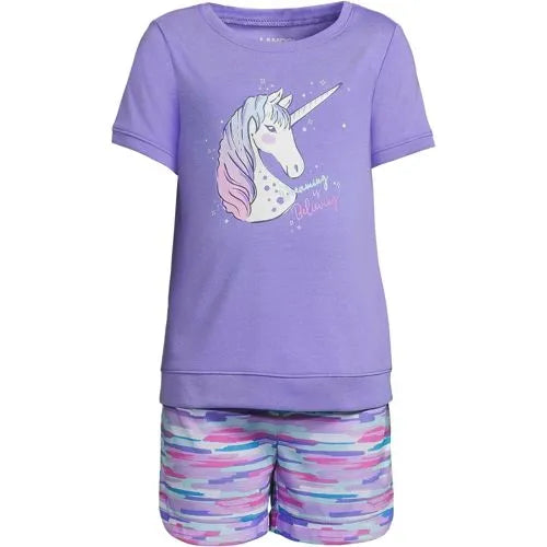 Girls Short Sleeve Tee and Shorts Pajama Set