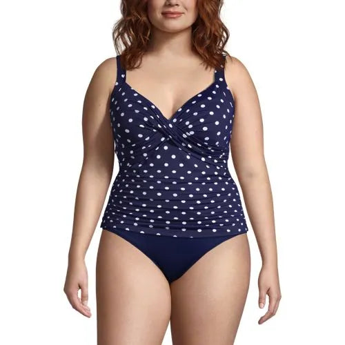 Women's Plus Size Sweetheart Wrap Underwire Tankini Top