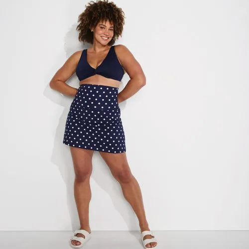 Women's Tummy Control Ultra High Waisted Modest Swim Skirt Swim Bottoms