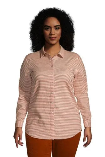 Women's Plus Size Reversible Boyfriend Fit Long Sleeve Tunic Top