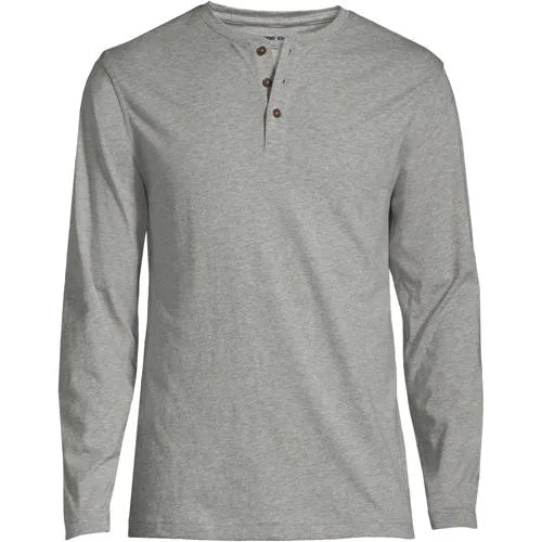 Men's Big Long Sleeve Cotton Supima Henley