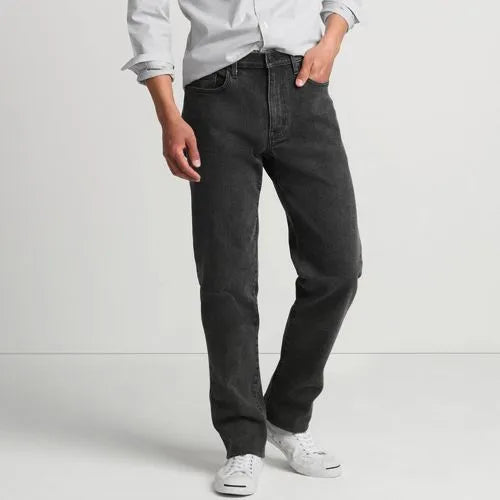 Men's Stretch Traditional Fit Jean Washed Black