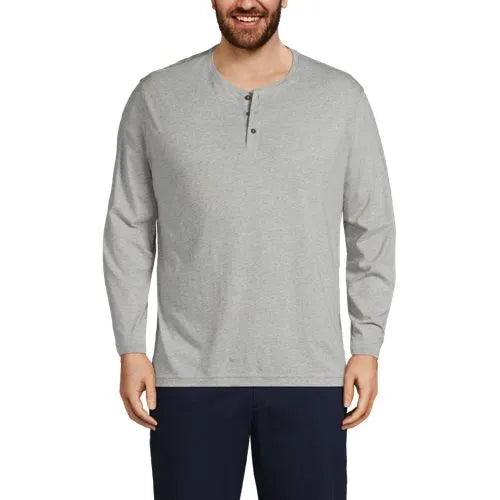 Men's Big Long Sleeve Cotton Supima Henley